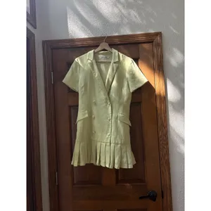 AMANDA UPRICHARD Mesha Short Sleeve Light Yellow Dress Size Medium thumbnail 6