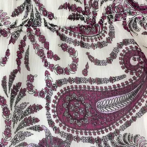 Ann Taylor Paisley Print White & Pink A Line Maxi Full Length Skirt S thumbnail 4