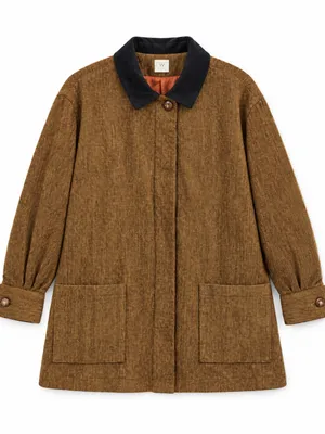 Willi Smith Collection Car Coat Women Large Brown Vintage Wool Blend thumbnail 2