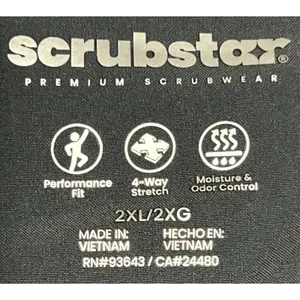 NWT Scrubstar Premium Performance Notch Neck Scrub Top 2XL Pewter Gray thumbnail 10