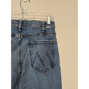 Mother The Hustler Ankle Fray Jeans in Healing Jar Blue Size 30 thumbnail 3