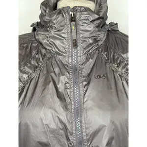 Lole Women Gray DWR Water Repellent Hooded Windbreaker Jacket Size Medium 10-12 thumbnail 3