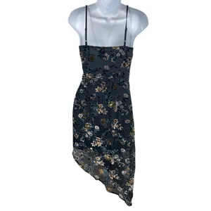 Lulus Teal Y2K Inspired Velvet Burnout Sleeveless Asymmetrical Hem Dress M thumbnail 6