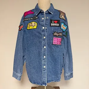 *NEW* blue b. Patch Denim Jacket Size L thumbnail 2