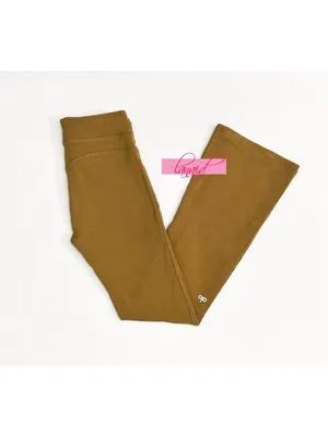 Alo Sway Bootcut Sweatpants Golden Olive Branch High-Rise Waist Flared Sweats S thumbnail 6