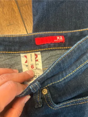 Y2K X2 Low Rise Flare Jeans Size 6 Dark Wash Bootcut Denim thumbnail 2