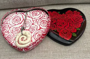 Brighton New Cream Spiral Long Necklace with Heart Tin thumbnail 1