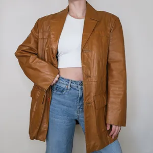 Vintage 70s Raffaelo Brown Leather Coat thumbnail 2