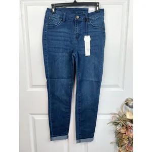 WORKSHOP Republic Jeans Size 6 Dark Blue High Rise Cuffed Skinny Ankle Stretch thumbnail 2