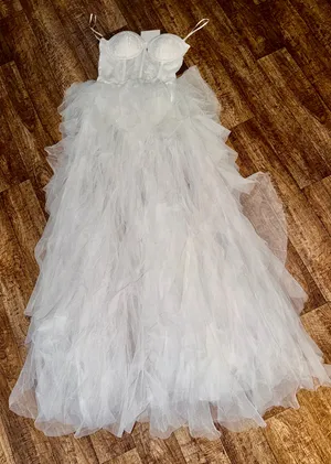 White bodysuit sheer boutique dress size small thumbnail 1