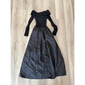 Commense Frenchy Solid Off Shoulder Elegant Minimalist Black Maxi Dress NWT S thumbnail 3