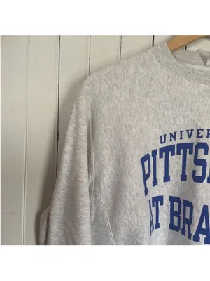 Champion University of Pittsburgh at Bradford Crewneck Sweatshirt Grey Size M thumbnail 2