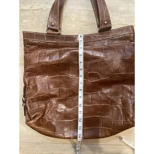 Dooney & Bourke Sara Brown Croc Embossed Leather Tote Hobo Shoulder‎ Bag Large thumbnail 9