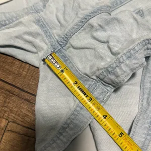 Topshop Light Wash Denim Pull On Elastic High Waist Retro Jort Shorts Size 4 thumbnail 7