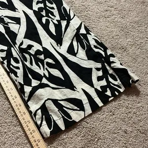 Women's Wide Leg Palazzo Pants M Black Cream Abstract Print Boho Resort Flowy thumbnail 6