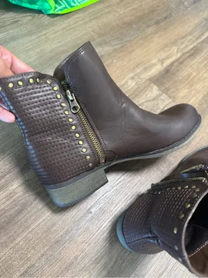 Fergalicious Dark Brown Studded Leather Ankle Boots thumbnail 4