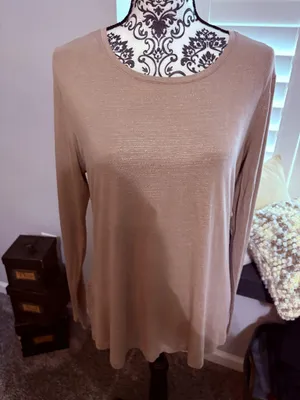 Apt 9 size large grey sparkly tunic top thumbnail 1