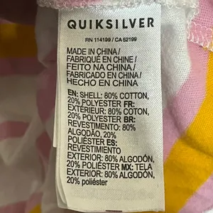 Quiksilver Womens Striped Long Sleeve Cropped‎ Pocket T-Shirt Pink Yellow Small thumbnail 6