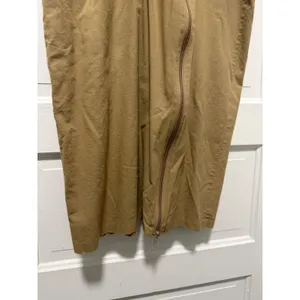 Vintage NEWS from California Asymmetrical Zip Midi Dress Tan Dolman Sleeve L thumbnail 7