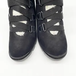 NEW‎ Schutz Womens 6 Aretuza Black Suede & Shearling Combat Boots Waterproof thumbnail 6