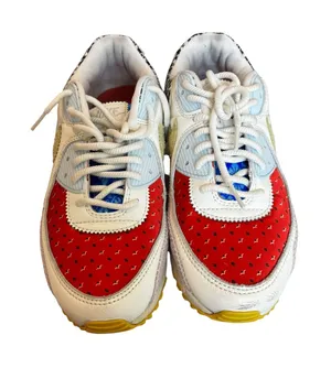 Nike Air Max 90 Women 10‎ Multi Patchwork Houndstooth DJ4607-100 thumbnail 1