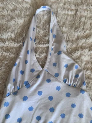 Women’s Halter Dress - Blue Floral (S) thumbnail 4