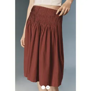 By Anthropologie Low-Rise Gathered-Yoke Knee-Length Skirt thumbnail 2