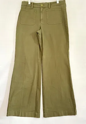 J.Crew Womens Olive Green‎ Wide Leg Utility Patch Pocket Chino Pants Size 28 NWT thumbnail 1