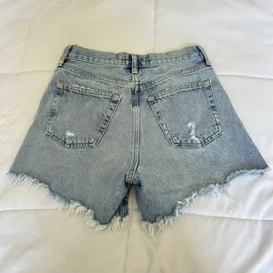 Agolde Long Parker Distressed Denim‎ Shorts Light Wash Button-Fly Womens 24 thumbnail 10
