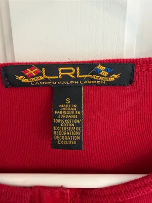 Lauren Ralph Lauren y2K Red Nautical Anchor Henley Long Sleeve Top Small thumbnail 4