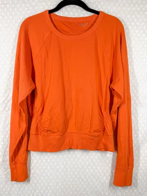 Athleta‎ Orange Sundown Puckered Sweatshirt thumbnail 2