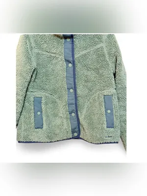 L.L. Bean Women’s Long Sleeve Sherpa Fleece Teddy Mock Snap Front Jacket Size S thumbnail 8