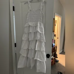 English Factory Smocked Ruffled Tiered Cotton Gown thumbnail 10