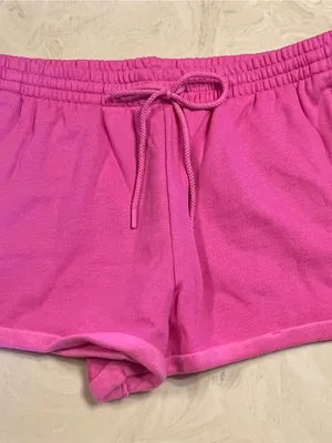 VICTORIA'S SECRET PINK Campus Fleece Rolled Hem Shorts High Rise Relaxed Fit L thumbnail 3