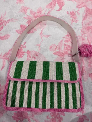 Pink and Green Beaded Bag Multiple thumbnail 1