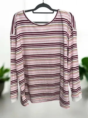 Maurices Women’s Striped Criss Cross Back Sweatshirt Plus Size 2X NWOT thumbnail 1