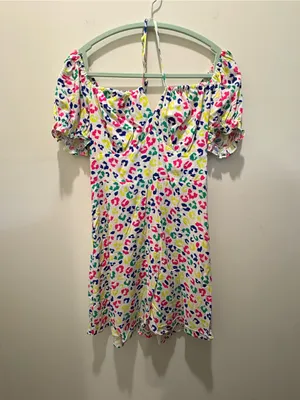 crown & ivy Yellow Multi-Color Puff Sleeve Mini Dress thumbnail 2