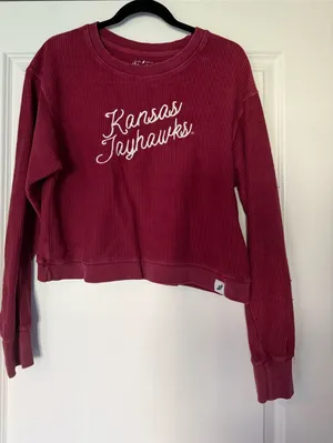 Kansas Jayhawks KU Crop Crewneck thumbnail 1