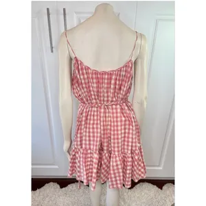 The Impeccable Pig Spin Around Pink Gingham Babydoll Peasant Dress thumbnail 7