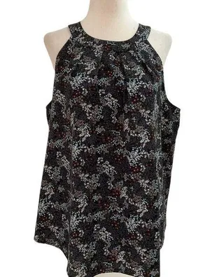 Loft Black Gray Women's Blouse Size M 41-11 thumbnail 1