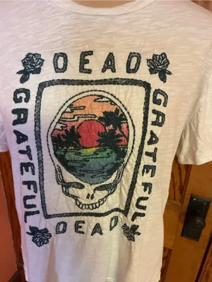 Grateful Dead Lucky Brand Embroidered Steal Your Face T Shirt Medium Cotton thumbnail 13