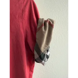Burberry‎ Pink Cuffed Nova Check Sleeve T-Shirt Womens Medium Short Sleeve Tee thumbnail 4