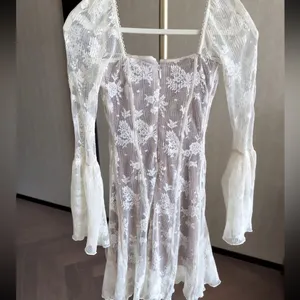 HOUSE OF CB Analissa Long Sleeve Lace Minidress In Cream XS thumbnail 5