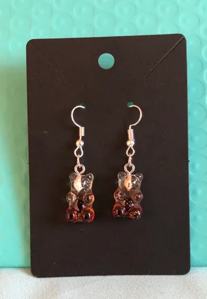 Handmade Coffee Gummy Bear Earrings thumbnail 1