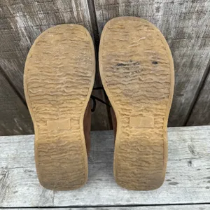 EUC Ellemenno Brown Suede Mules Clogs Woman’s Size 7 Gum Sole 80s Vintage thumbnail 8