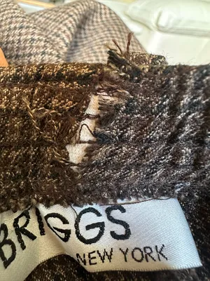 Briggs New York Color Browns Black Houndstooth Elastic Waist Midi Skirt Sz 12 thumbnail 8