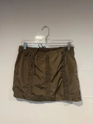 Ruched White Fox Panel Brown Mini‎ Skirt thumbnail 4