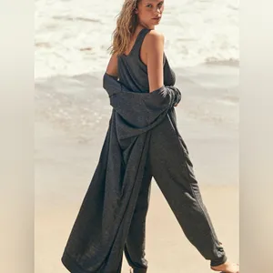Free People FP Beach Bicoastal Romper Charcoal Gray Size Small Lounge thumbnail 2