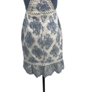 NBD Timantha Lace Bustier Mini Dress‎ Crochet Trim White Blue Size Small thumbnail 11
