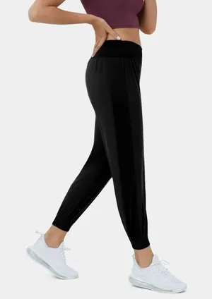 Halara High Waisted Contrast Side Panel Casual Joggers Black M thumbnail 6